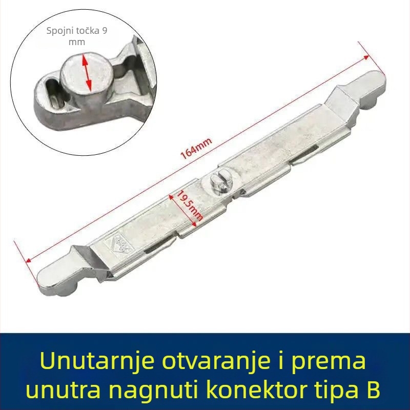 Aluminijski hardver Break Bridge za vrata i prozore: ravno otvaranje, gornje vješanje, unutarnje otvaranje, unutarnja nagiba – potrošni dijelovi