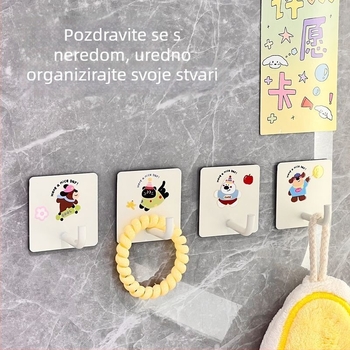 Plastična zidna vješalica za ručnike s jednim kukom, bez bušenja, za kupaonicu