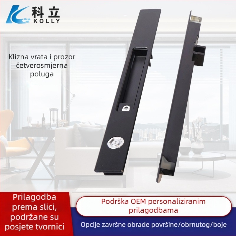 Katanac od aluminijske legure za klizna vrata i prozore, prilagođeni talijanski minimalistički dizajn