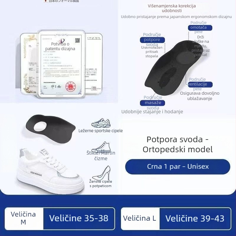 Ortopedske uloške za svod stopala, medicinskog stupnja, ultra mekane, s ublažavanjem udaraca, otporne na habanje, prozračne za odrasle