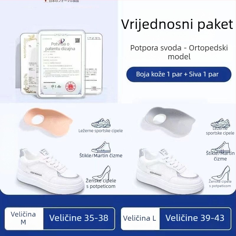 Ortopedske uloške za svod stopala, medicinskog stupnja, ultra mekane, s ublažavanjem udaraca, otporne na habanje, prozračne za odrasle