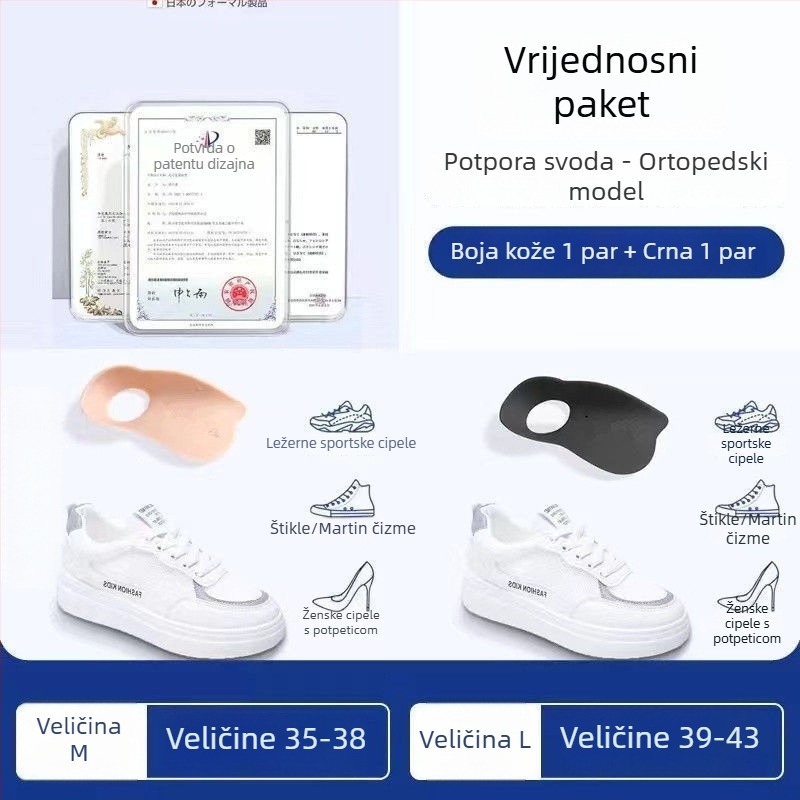 Ortopedske uloške za svod stopala, medicinskog stupnja, ultra mekane, s ublažavanjem udaraca, otporne na habanje, prozračne za odrasle