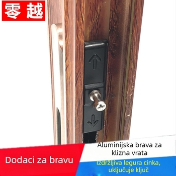 Aluminijski legirani pribor za zaključavanje kliznih vrata - gornji i donji pomični mehanizam zaključavanja s vijcima križnog tipa