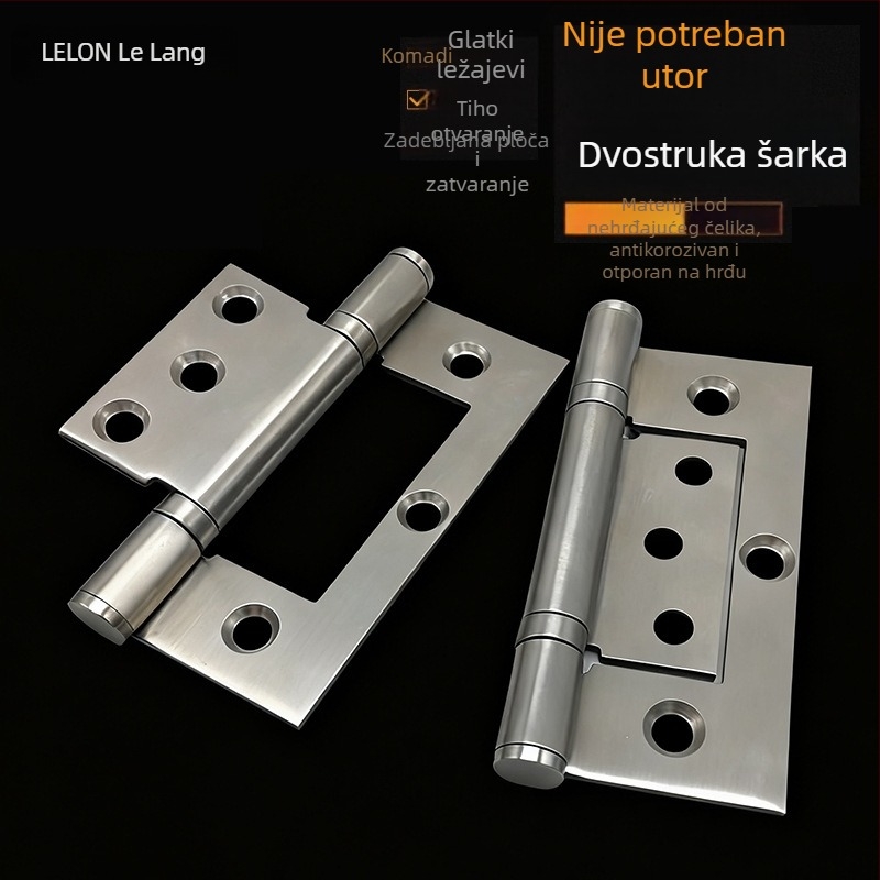 4 inča debela nehrđajuća čelična šarka, bez utora, tiho ležajna šarka za unutarnje i drvene vrata, offset šarka, model RDH-16