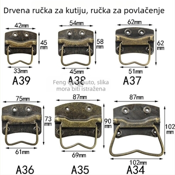 Željezne ručke za kutije od kamfor-drva, Ming–Qing vintage stil za drvene kutije
