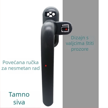 Debela valjkasta ručica za prozor od aluminijske legure, pogodna za krilne i klizne prozore, model H006