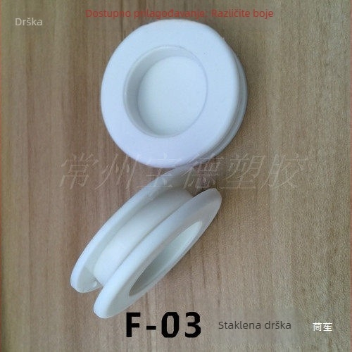 Staklena vrata: okrugla plastična klizna ručka s otvorom Ø30 mm, spojni plug-in sustav za klizna vrata i prozore, drvo-aluminijska legura