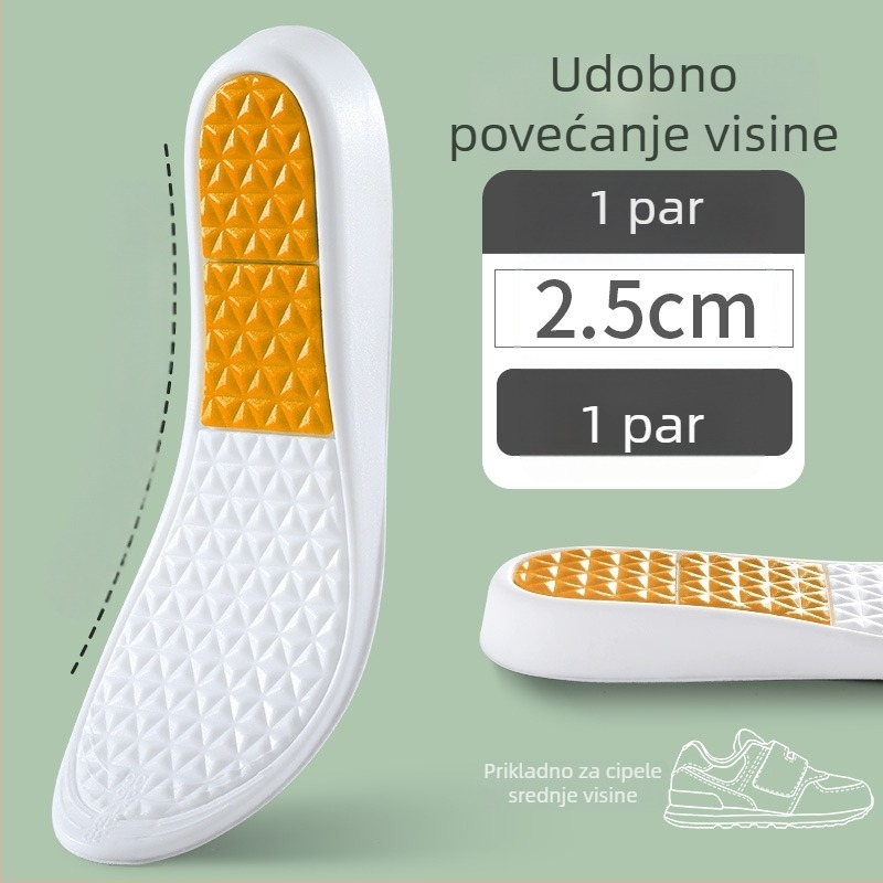 Nevidljiva podizačka ulošak za obuću: povećava visinu, apsorpcija udara, cijeli ulošak, udoban za žene i muškarce, za čizme i tenisice.