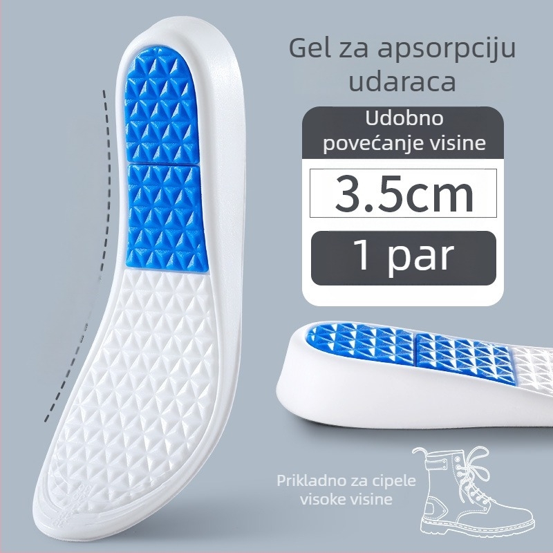 Nevidljiva podizačka ulošak za obuću: povećava visinu, apsorpcija udara, cijeli ulošak, udoban za žene i muškarce, za čizme i tenisice.