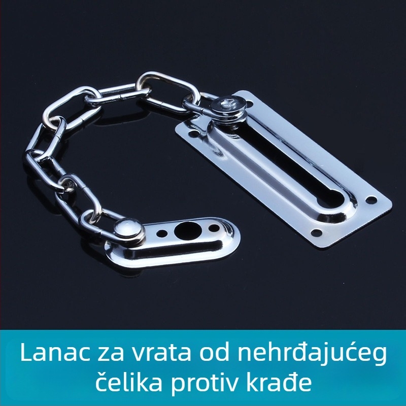 Nerđajući čelični lanac za vrata s zaključnim mehanizmom za kućnu sigurnost