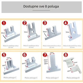 Aluminijska kvaka za vrata i prozore s termalnim prekidom, za unutarnje otvaranje i unutarnje preklapanje; kvaka za prozor s vanjskim otvaranjem