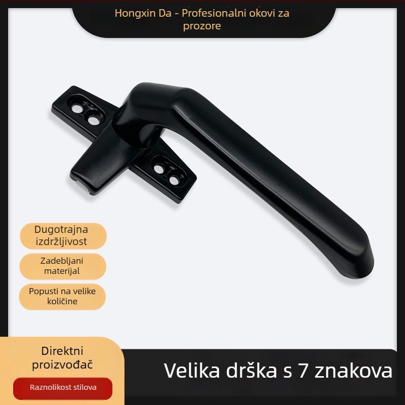 Velika kvaka za krilno prozorsko okno od aluminijske legure, za PVC-U prozore — hardver dodatna oprema