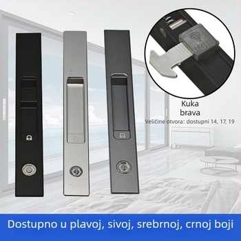 KOLLY zglobno zaključavanje s kukom od aluminijske legure za klizna vrata i prozore, s ključem, otvor 14/17/19, dječja sigurnost za klizni prozor