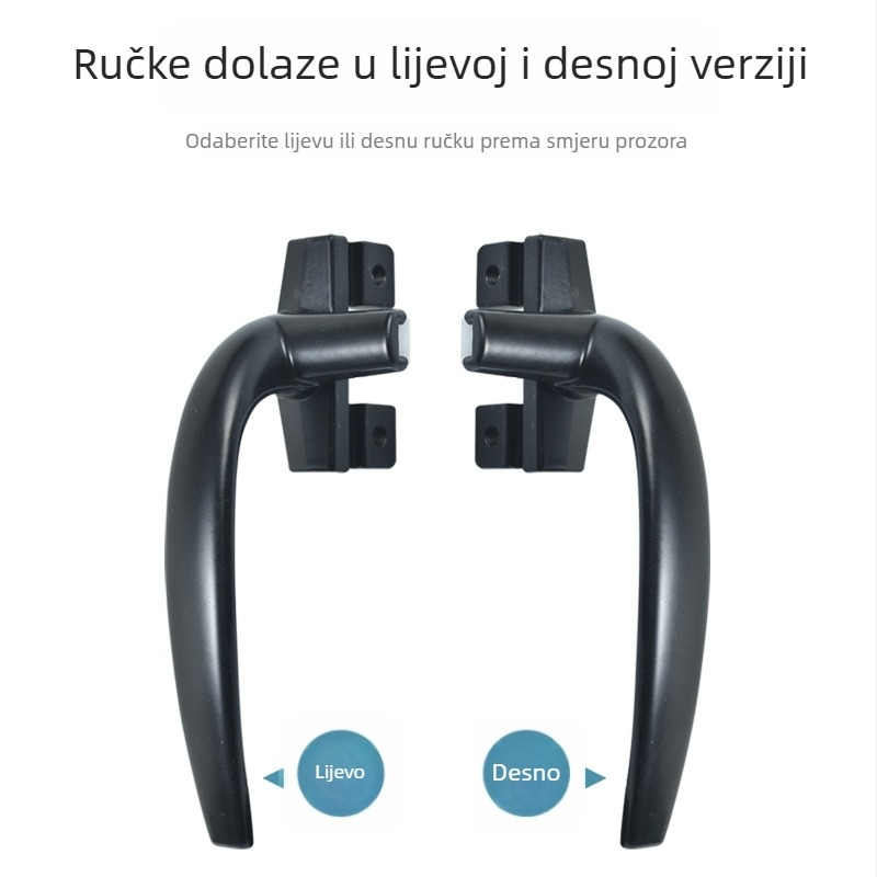 Kvaka za vrata od aluminijske legure s zaključavanjem, moderni minimalistički stil, tip 38, 7 vrsta kvaka