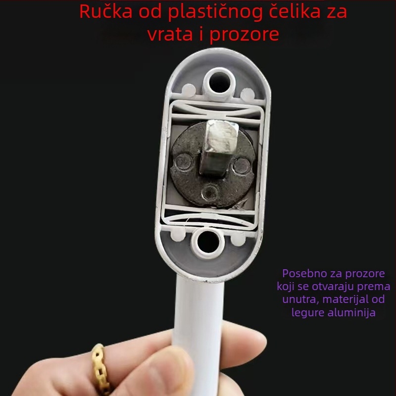 Debela plastično-čelična kvaka za prozore, s dječjim sigurnosnim zaključavanjem i ključem