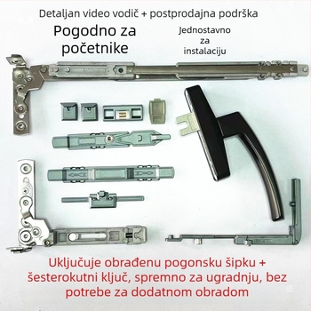 Skrivene šarke za aluminijske prozore i vrata s unutarnjim otvaranjem i unutarnjim naginjanjem