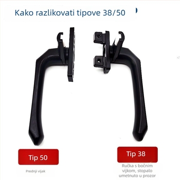Kuka za prozore za kasetna i klizna prozora, dizajn sa sedam znakova, aluminijska legura, mehanizam zaključavanja