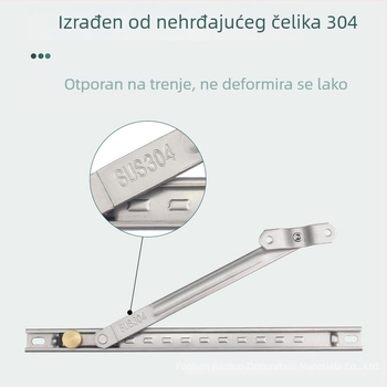 Nerđajući čelični držač za prozor s limiterom vjetra, dvostruki klizni nosač za krilne prozore