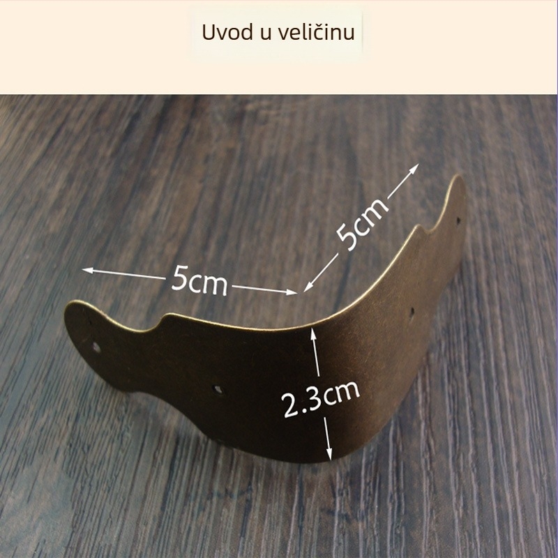 Brušeni bakreni zaštitnik kutova za vrata ormara, zaobljeni kut, spojni dio namještaja u novom kineskom stilu
