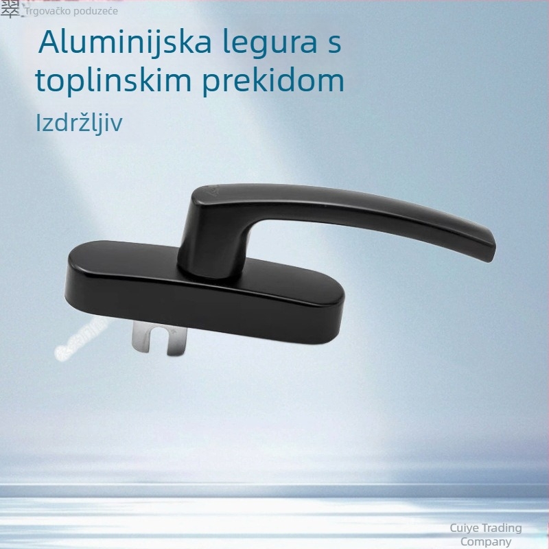 Aluminijski hardver za prozore s lukasto oblikovanom velikom ručkom za unutarnje otvaranje i prozore u sustavu curtain wall