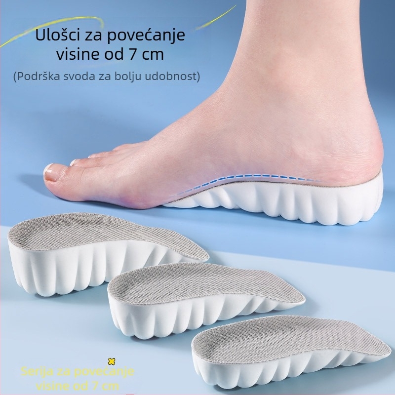 Popcorn povećanje visine uloška s nevidljivom potporom luka, polučelna uloška za čizme Martin, diskretno, udobno za dugo stajanje, unisex