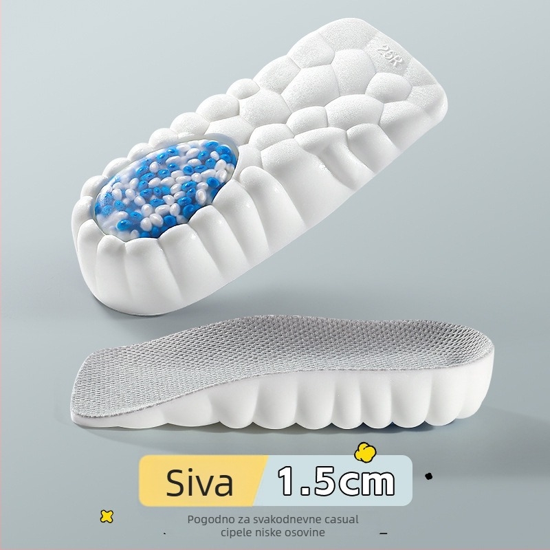 Popcorn povećanje visine uloška s nevidljivom potporom luka, polučelna uloška za čizme Martin, diskretno, udobno za dugo stajanje, unisex