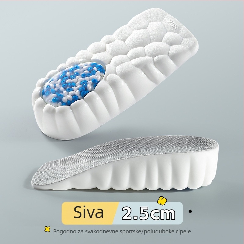 Popcorn povećanje visine uloška s nevidljivom potporom luka, polučelna uloška za čizme Martin, diskretno, udobno za dugo stajanje, unisex