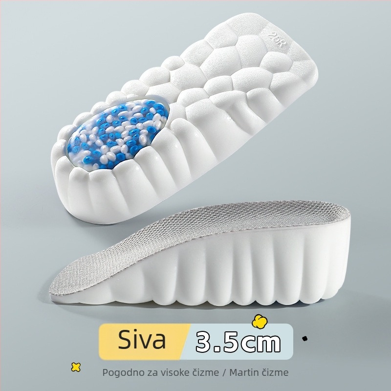 Popcorn povećanje visine uloška s nevidljivom potporom luka, polučelna uloška za čizme Martin, diskretno, udobno za dugo stajanje, unisex