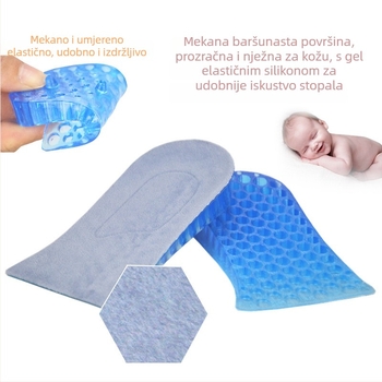 Silikonski poluvložak s heksagonalnom strukturom za povećanje visine – unisex, nevidljiv, podesiv, udoban, pogodan za razne cipele