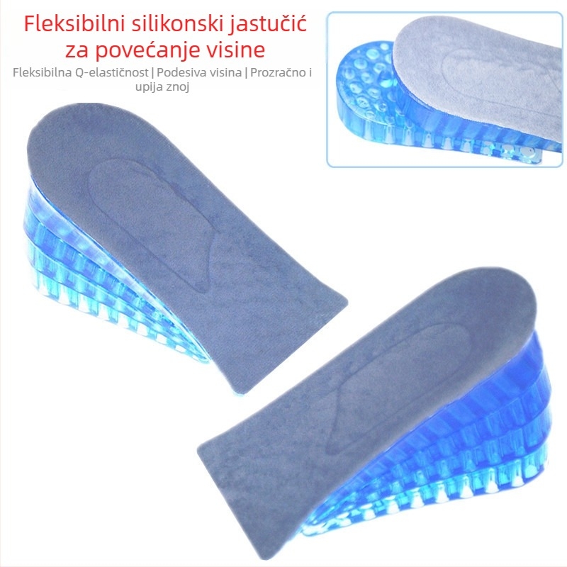 Silikonski poluvložak s heksagonalnom strukturom za povećanje visine – unisex, nevidljiv, podesiv, udoban, pogodan za razne cipele