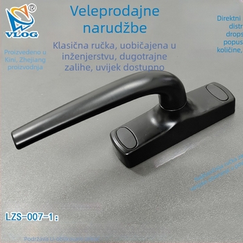 Aluminijska legura vanjski otvoreni U-oblik ručice za prozore, s klasičnom okruglom ručkom, za 50 mm ravnog otvaranja prozora, termični prekid, dvostruko zaključavanje