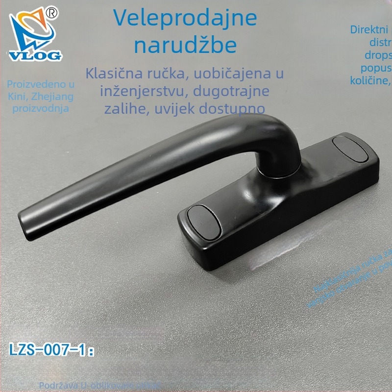 Aluminijska legura vanjski otvoreni U-oblik ručice za prozore, s klasičnom okruglom ručkom, za 50 mm ravnog otvaranja prozora, termični prekid, dvostruko zaključavanje