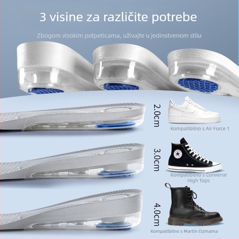 Tiger Steps povećavajuće ulošci s zračnim jastučićem – cijele duljine, unisex, amortizacija, odskok, protuklizni za trčanje i sport