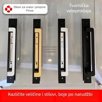 Yinuo kvaka za klizna vrata od aluminijske legure s oksidiranim završetkom, velika ručka, termalni most
