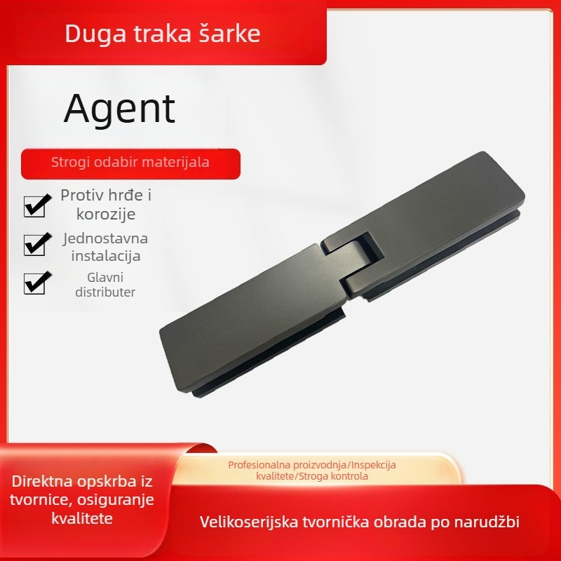 Šarke za tuš kabine za staklena vrata, kupaonski hardver od aluminijske legure, dugi tračni šarniri