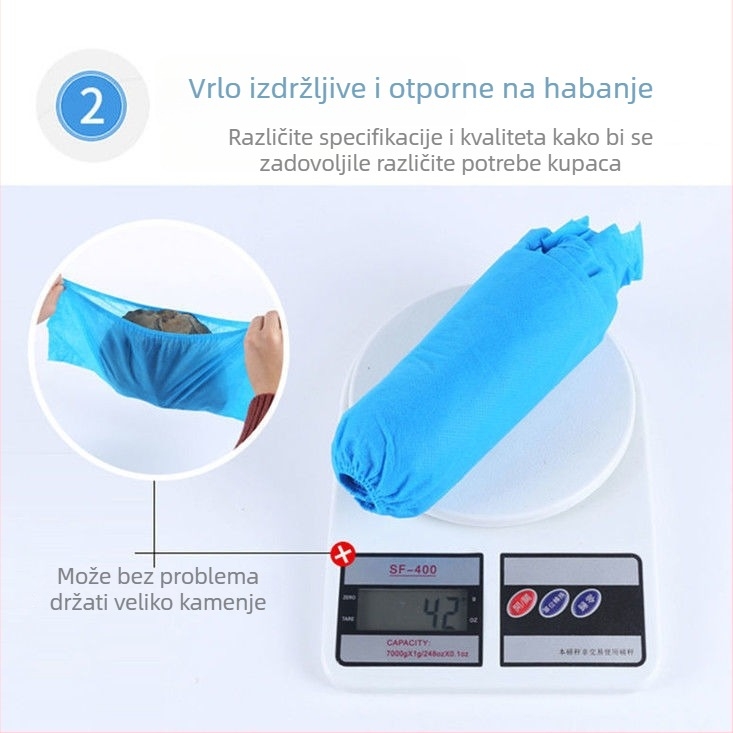 Jednokratne navlake za obuće od netkanog materijala, za unutarnju upotrebu, debele, otporne na habanje, vodootporne i protuklizne, 2000 komada