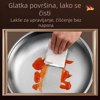 Titanska tava s ravnim dnom, bez premaza, neprijanjajuća, vrhunska, za kućnu upotrebu, debelo dno za steak