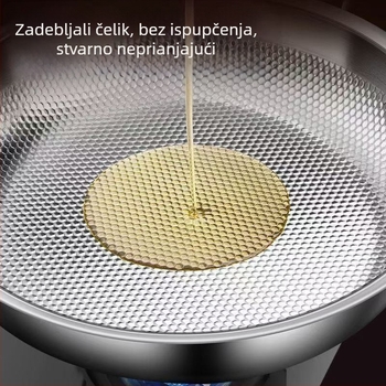 Titanska tava s ravnim dnom, bez premaza, neprijanjajuća, vrhunska, za kućnu upotrebu, debelo dno za steak