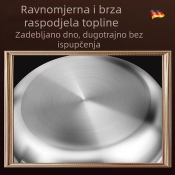 Titanska tava s ravnim dnom, bez premaza, neprijanjajuća, vrhunska, za kućnu upotrebu, debelo dno za steak
