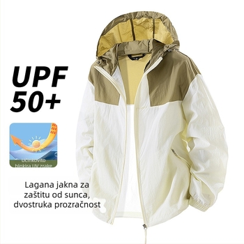 Unisex vanjska planinska jakna, lagana, UV zaštita UPF50+, vjetrovita i prozračna, s kapuljačom