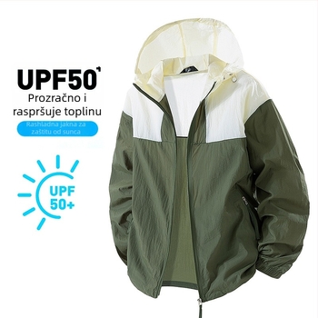 Unisex vanjska planinska jakna, lagana, UV zaštita UPF50+, vjetrovita i prozračna, s kapuljačom