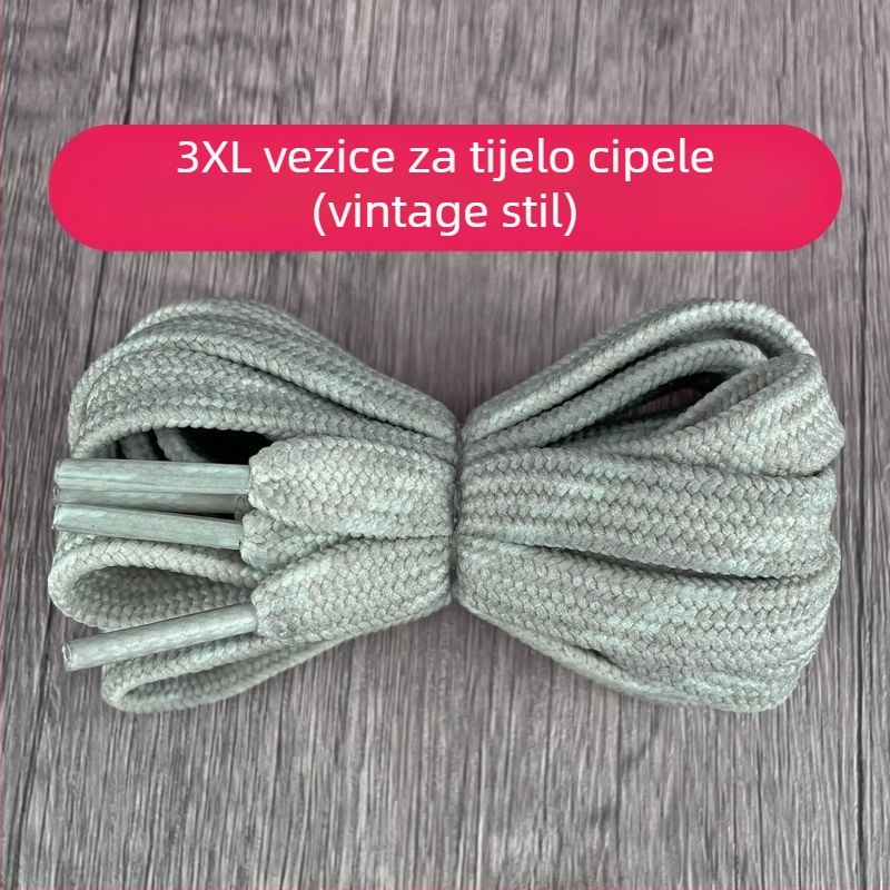 Vezice za tenisice Paris Dad Shoes, veličina 3XL, vezice s užetom na vrhu prsta, bež boje plosne pruge, DIY izvorna boja umetak