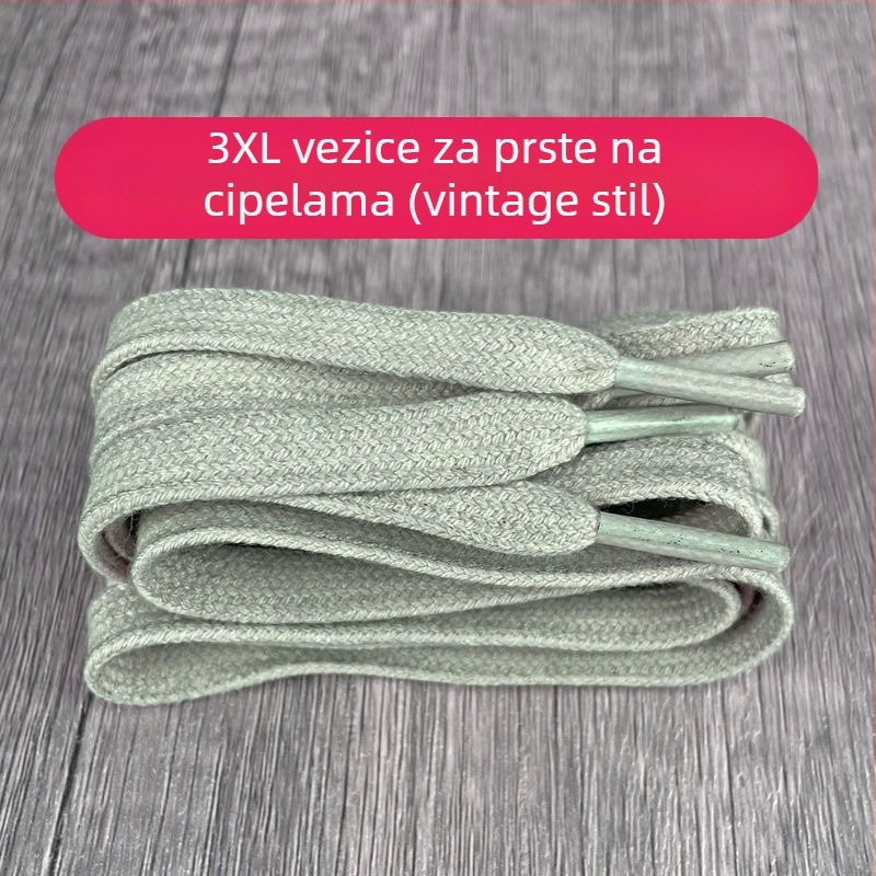 Vezice za tenisice Paris Dad Shoes, veličina 3XL, vezice s užetom na vrhu prsta, bež boje plosne pruge, DIY izvorna boja umetak
