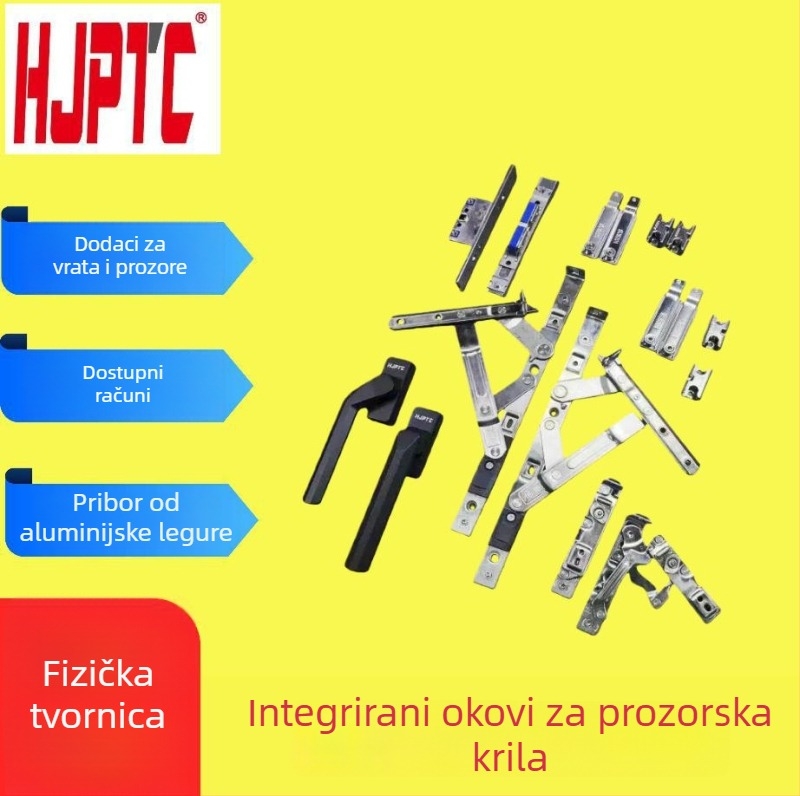 Integrirani hardverski komplet za prozore: 304 nehrđajući čelik, nosivi šarki, aluminijski legura okvir, za prozore s otvaranjem i integriranu mrežu
