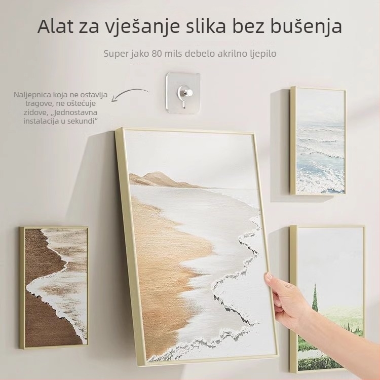 Ljepljivi kuka bez bušenja za teške okvire fotografija — za kačenje svadbenih fotografija na zid