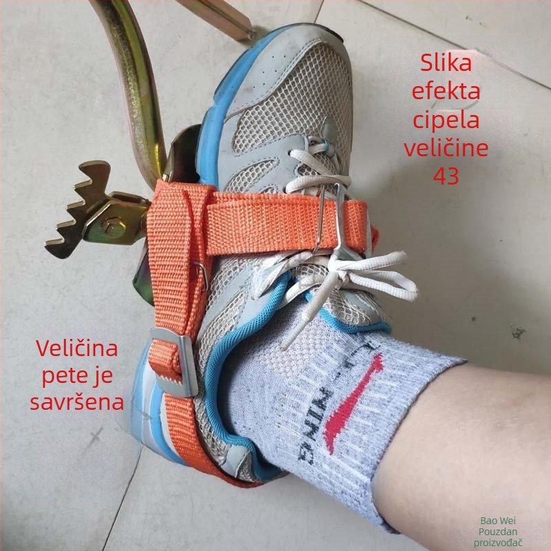 Set za penjanje po stupovima za električare: kaiševi za stopalo s kopčom, trake za penjanje po stupovima, šire i deblje trake za petu, metalne vezice za cipele