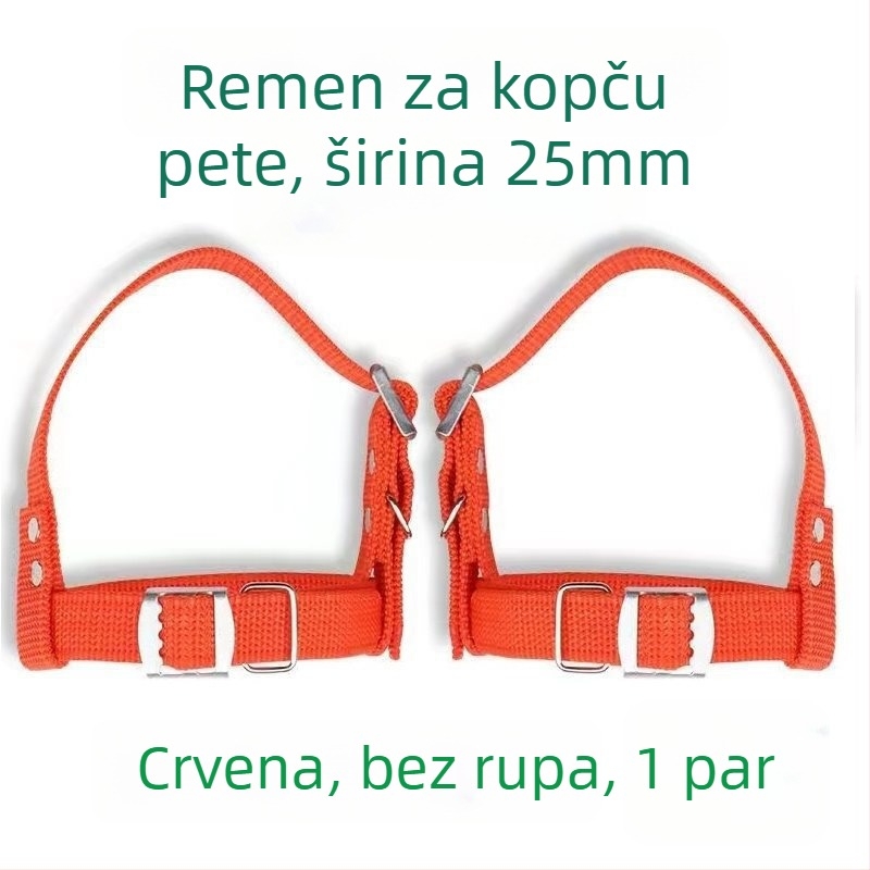 Set za penjanje po stupovima za električare: kaiševi za stopalo s kopčom, trake za penjanje po stupovima, šire i deblje trake za petu, metalne vezice za cipele