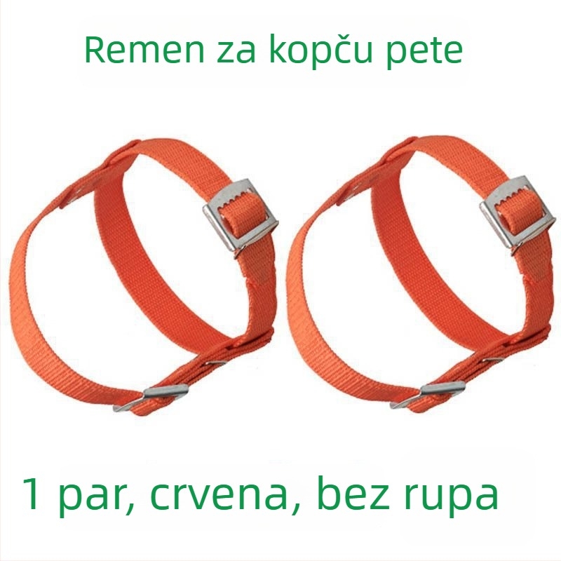 Set za penjanje po stupovima za električare: kaiševi za stopalo s kopčom, trake za penjanje po stupovima, šire i deblje trake za petu, metalne vezice za cipele