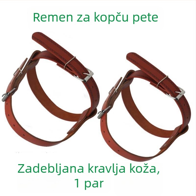 Set za penjanje po stupovima za električare: kaiševi za stopalo s kopčom, trake za penjanje po stupovima, šire i deblje trake za petu, metalne vezice za cipele
