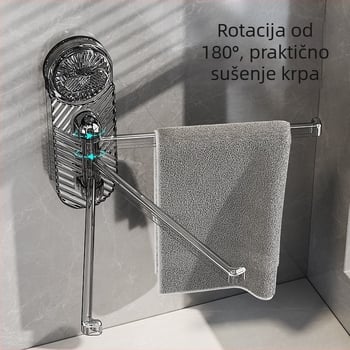Okretni držač krpa za kuhinju i ručnike, zidni odvodni stalak s kukom za vješanje
